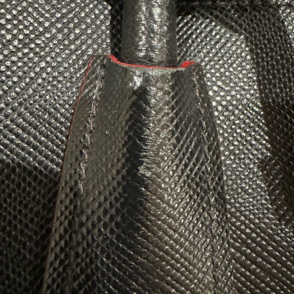 PRADA Saffiano Cuir Small Leather Prada Bag, Black/Red, used condition - Picture 8 of 16